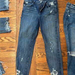 Agolde Women's Distressed Dark Blue Skinny Jeans